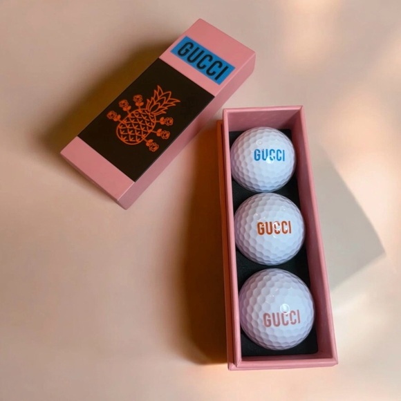 Brand New Gucci Pineapple VIP Golf Ball Gift set of 3